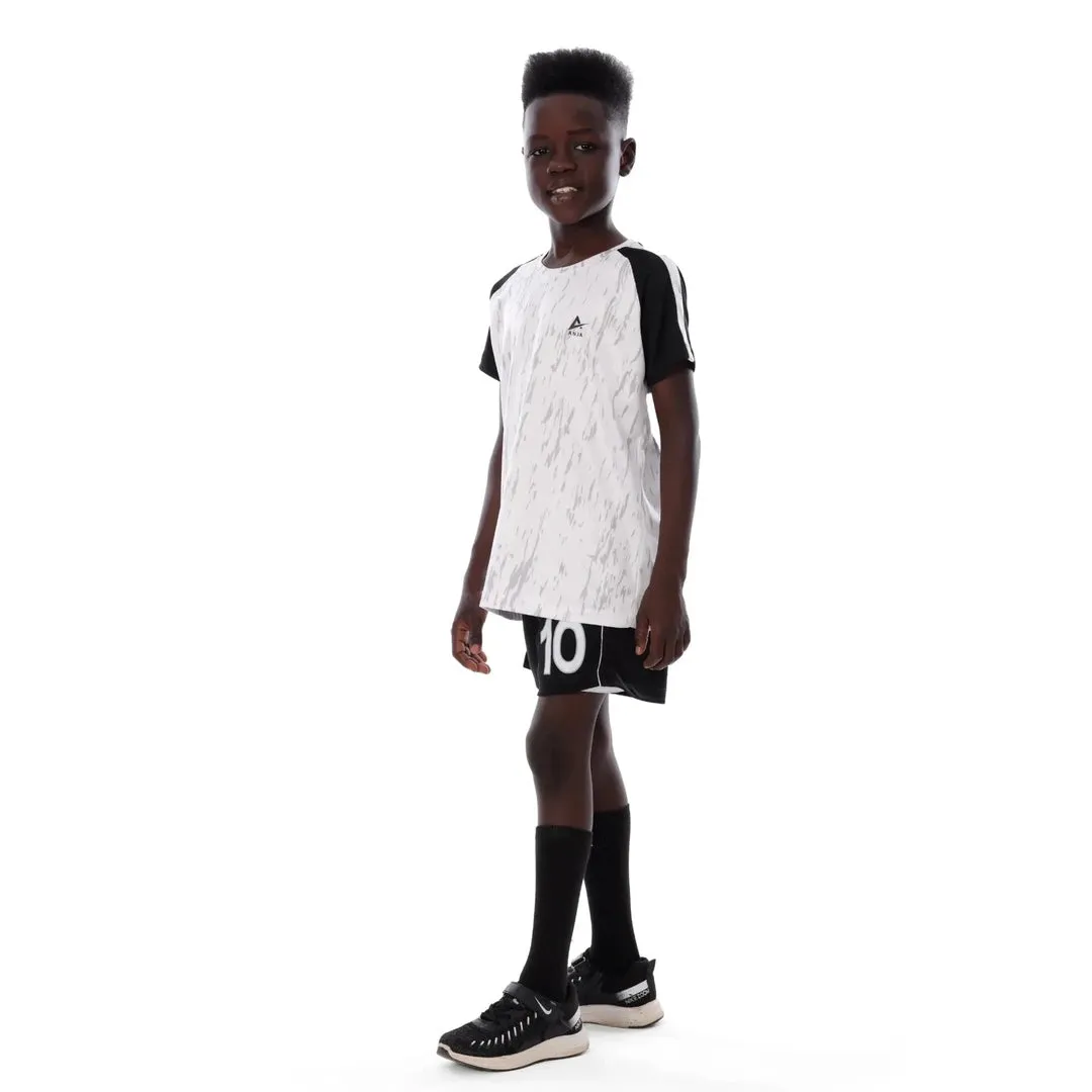 Anja Boys White And Black Football Sports Kit [WS]