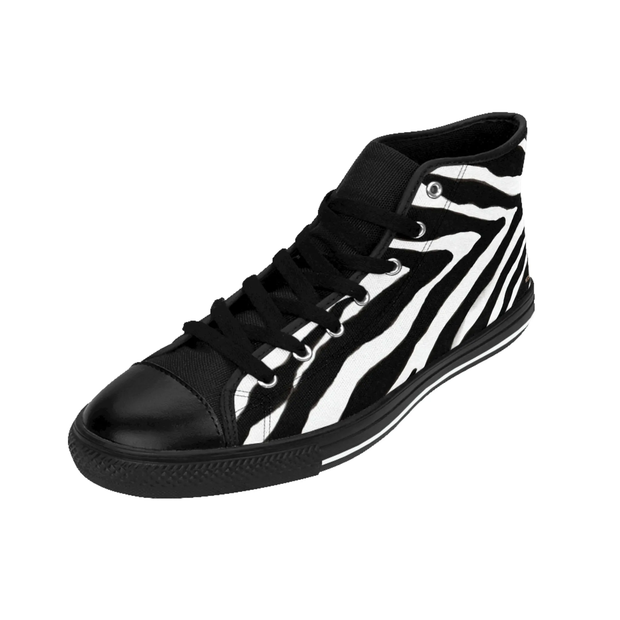 Best Zebra Women's Sneakers, Striped Animal Print Designer High-top Fashion Tennis Shoes