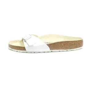 Birkenstock Madrid Flat Sandals Leather White Colour For Women