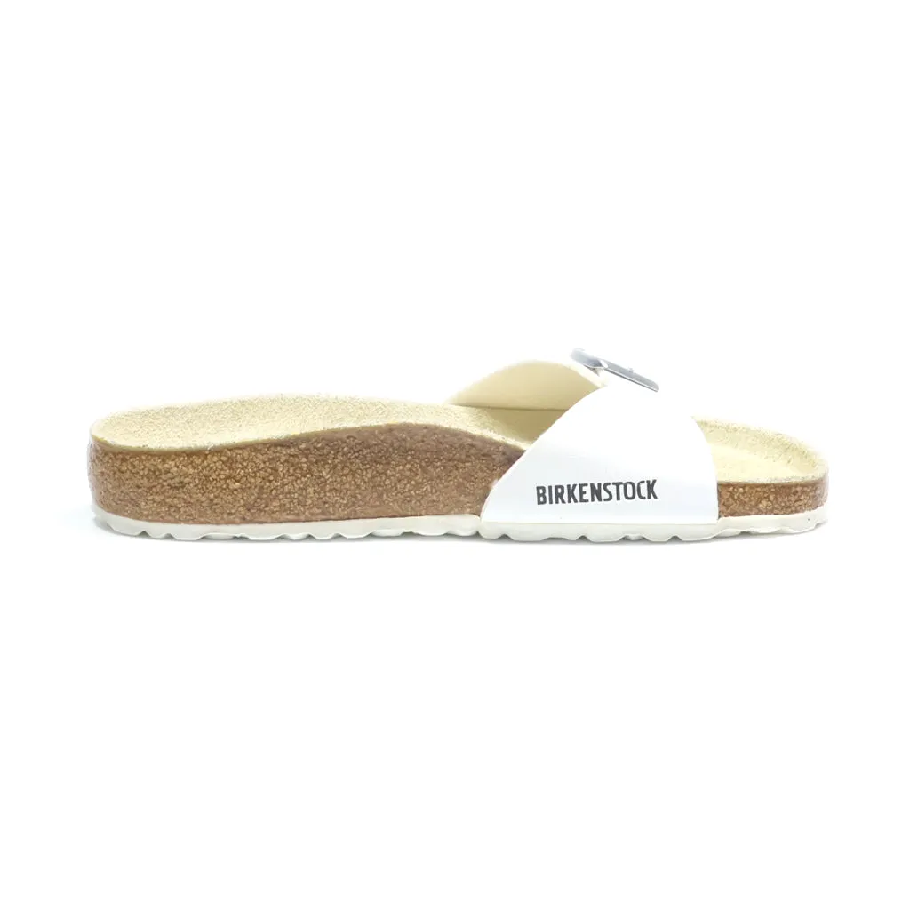 Birkenstock Madrid Flat Sandals Leather White Colour For Women