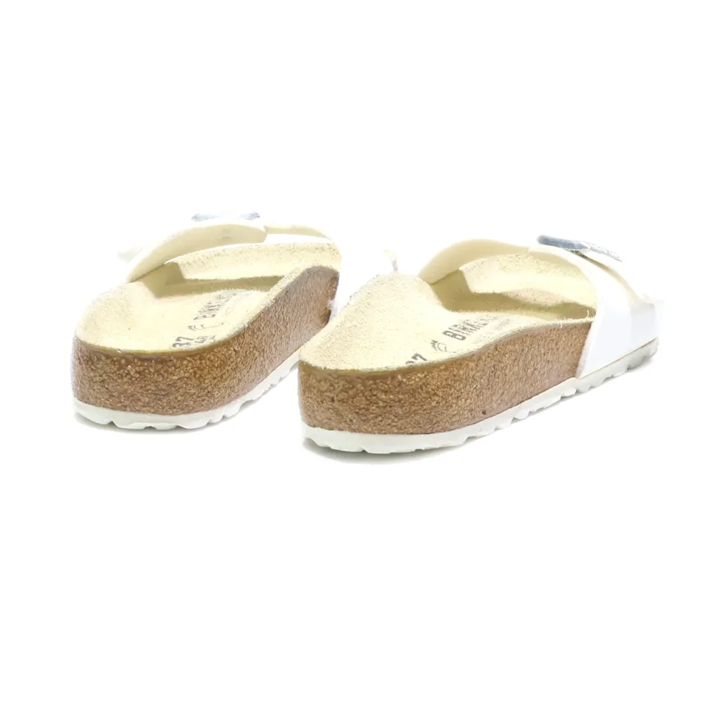 Birkenstock Madrid Flat Sandals Leather White Colour For Women