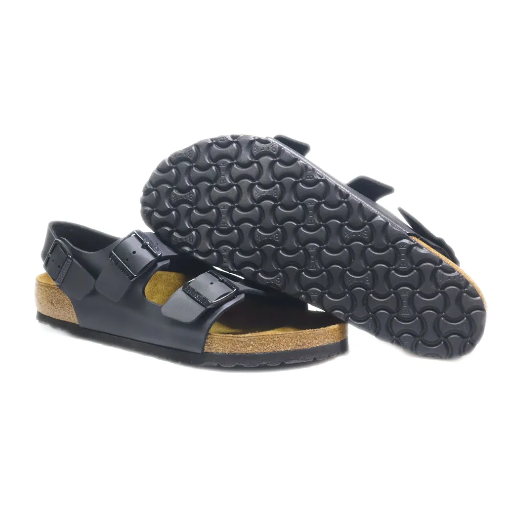 Birkenstock Milano Casual Sandals Leather Black Colour For Men