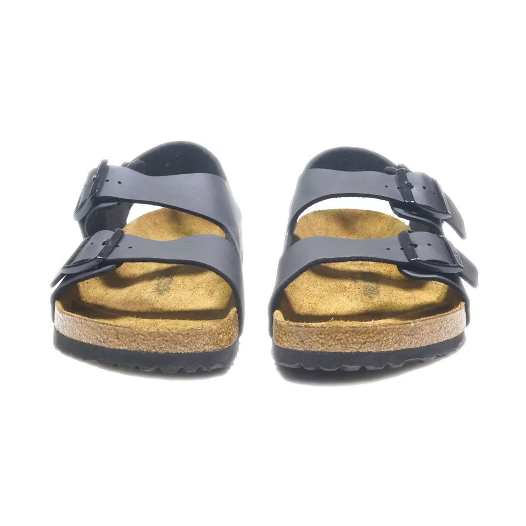 Birkenstock Milano Casual Sandals Leather Black Colour For Men