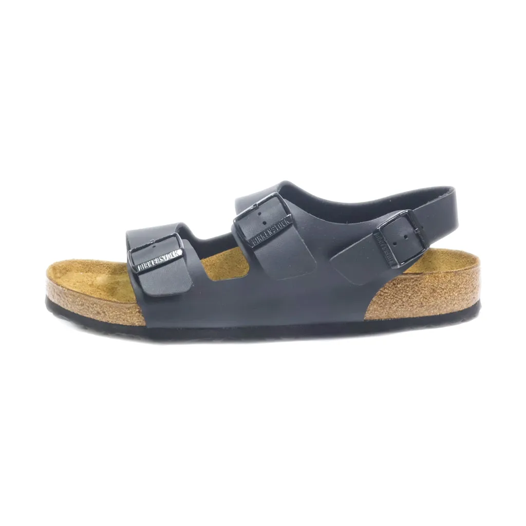 Birkenstock Milano Casual Sandals Leather Black Colour For Men