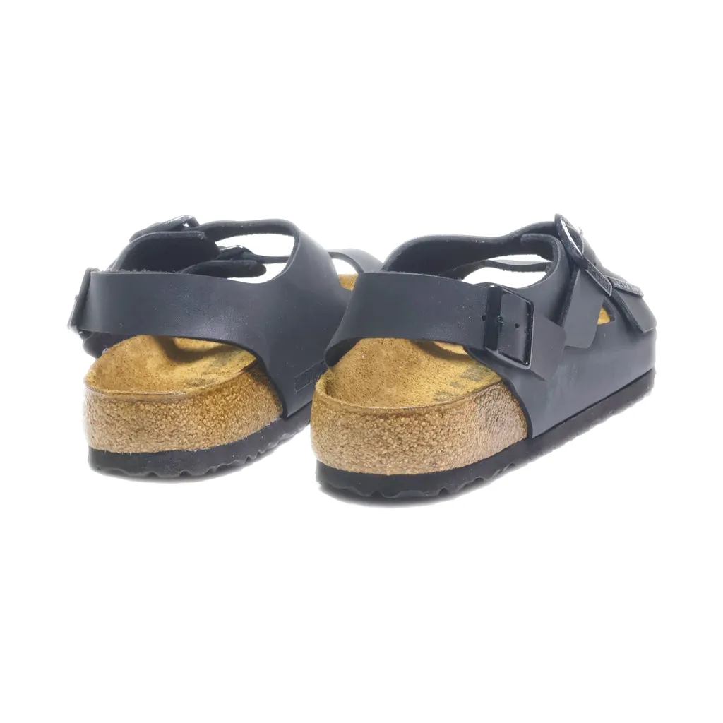 Birkenstock Milano Casual Sandals Leather Black Colour For Men