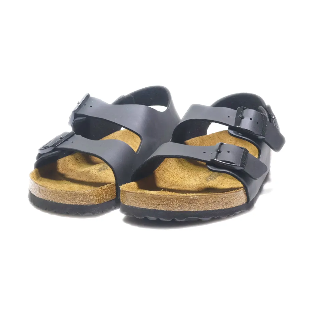 Birkenstock Milano Casual Sandals Leather Black Colour For Men