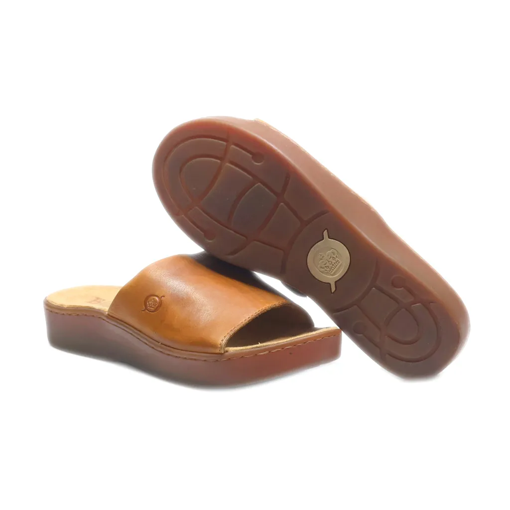 Born Ottawa Flat Sandals Leather Brown Colour For Women