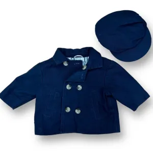 Boys Starting Out Size 6 Months Navy 2-Pc Jacket & Newsboy Hat