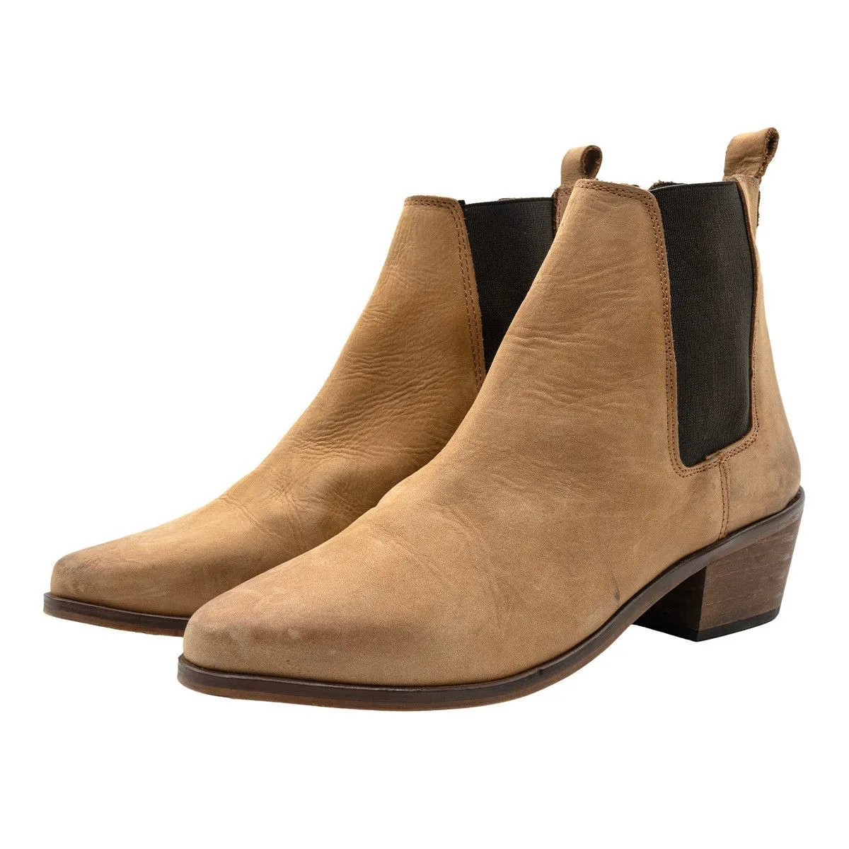 Buffalo London Ankle Boots Nubuck Leather Brown Colour For Women