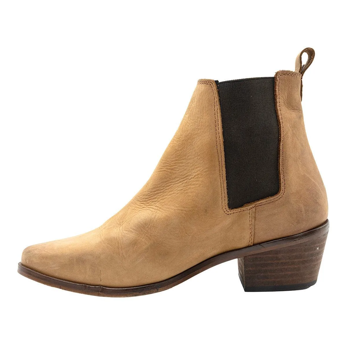 Buffalo London Ankle Boots Nubuck Leather Brown Colour For Women