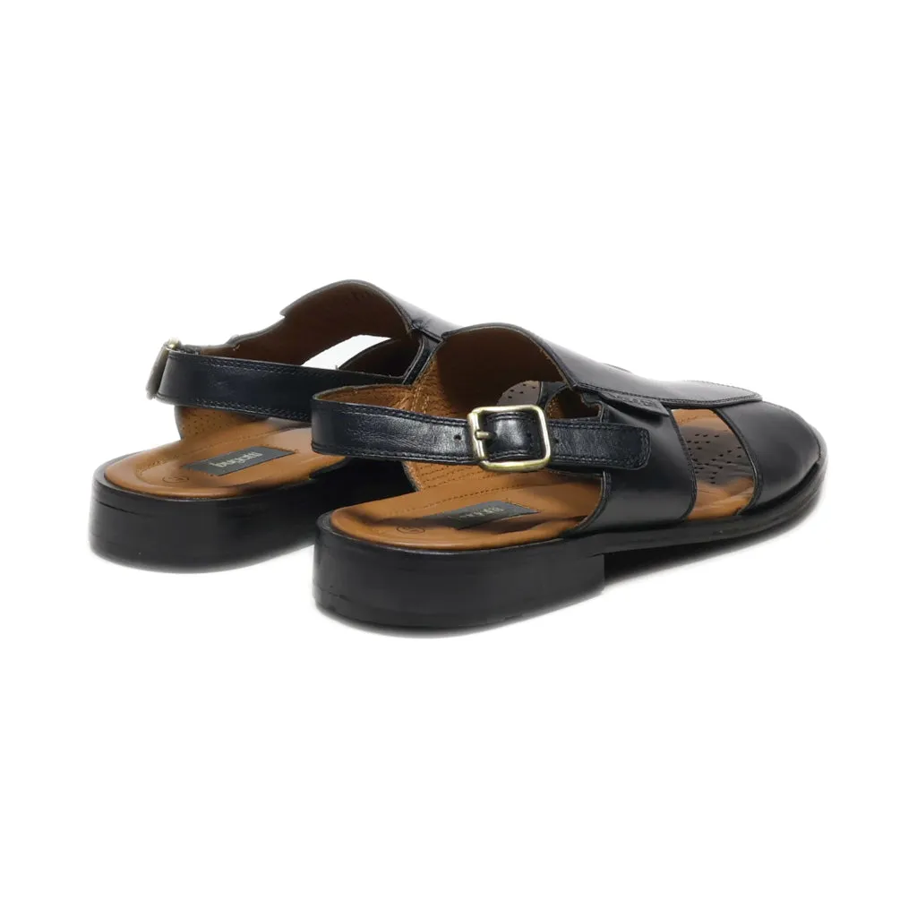 Bugatti Flat Sandals Leather Black Colour For Women