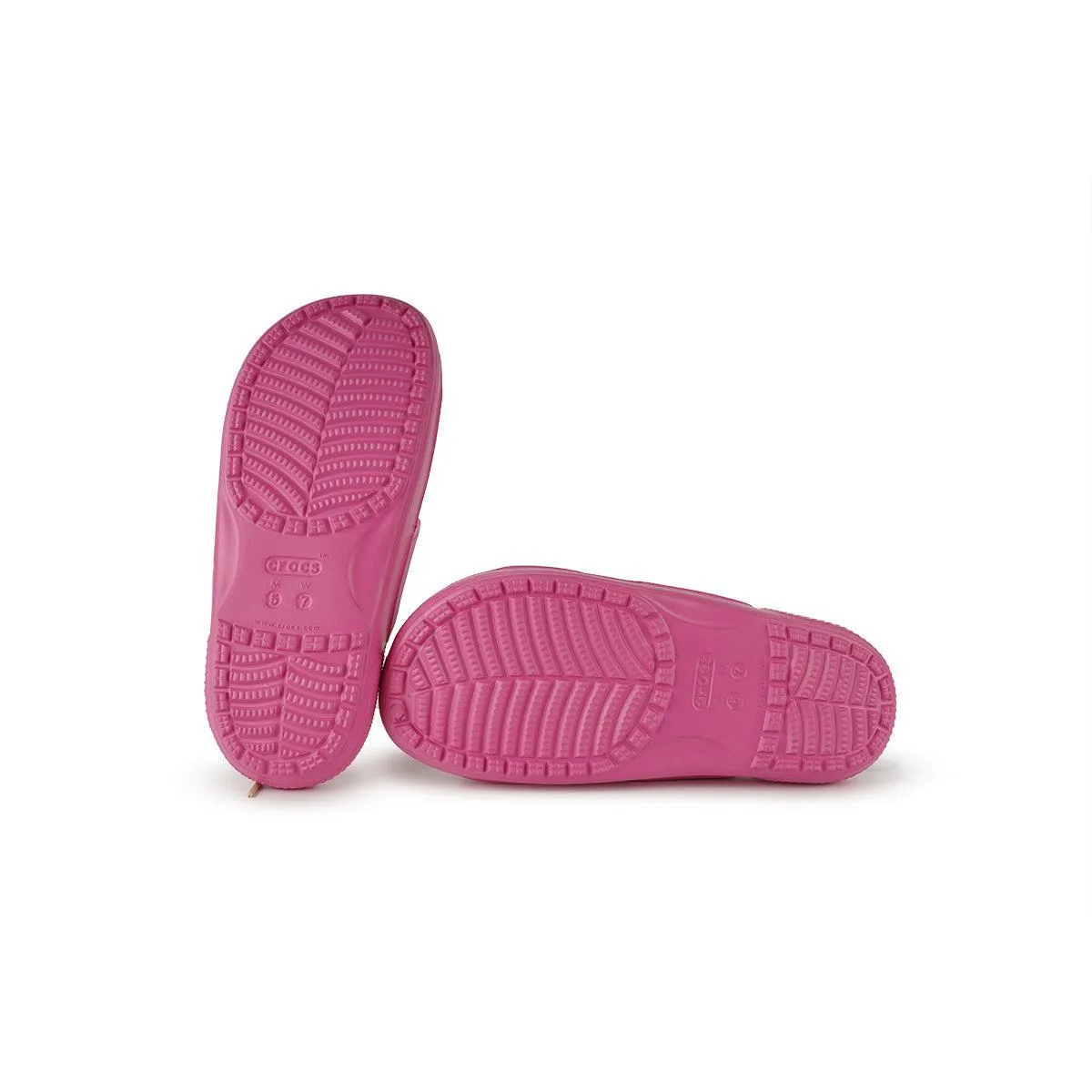 Crocs Classic Flat Sandals Rubber Pink Colour For Women