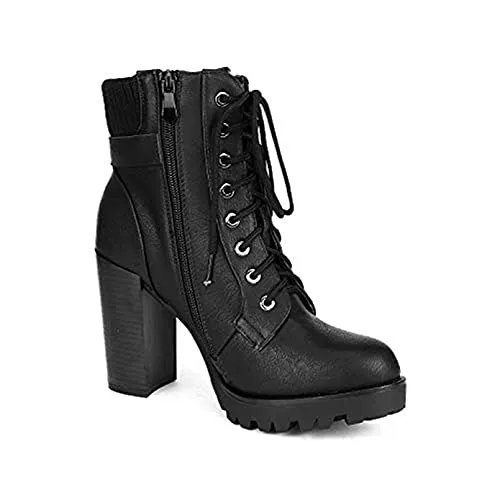 Dream Pairs Women's SCANDL Black High Heel Ankle Bootie