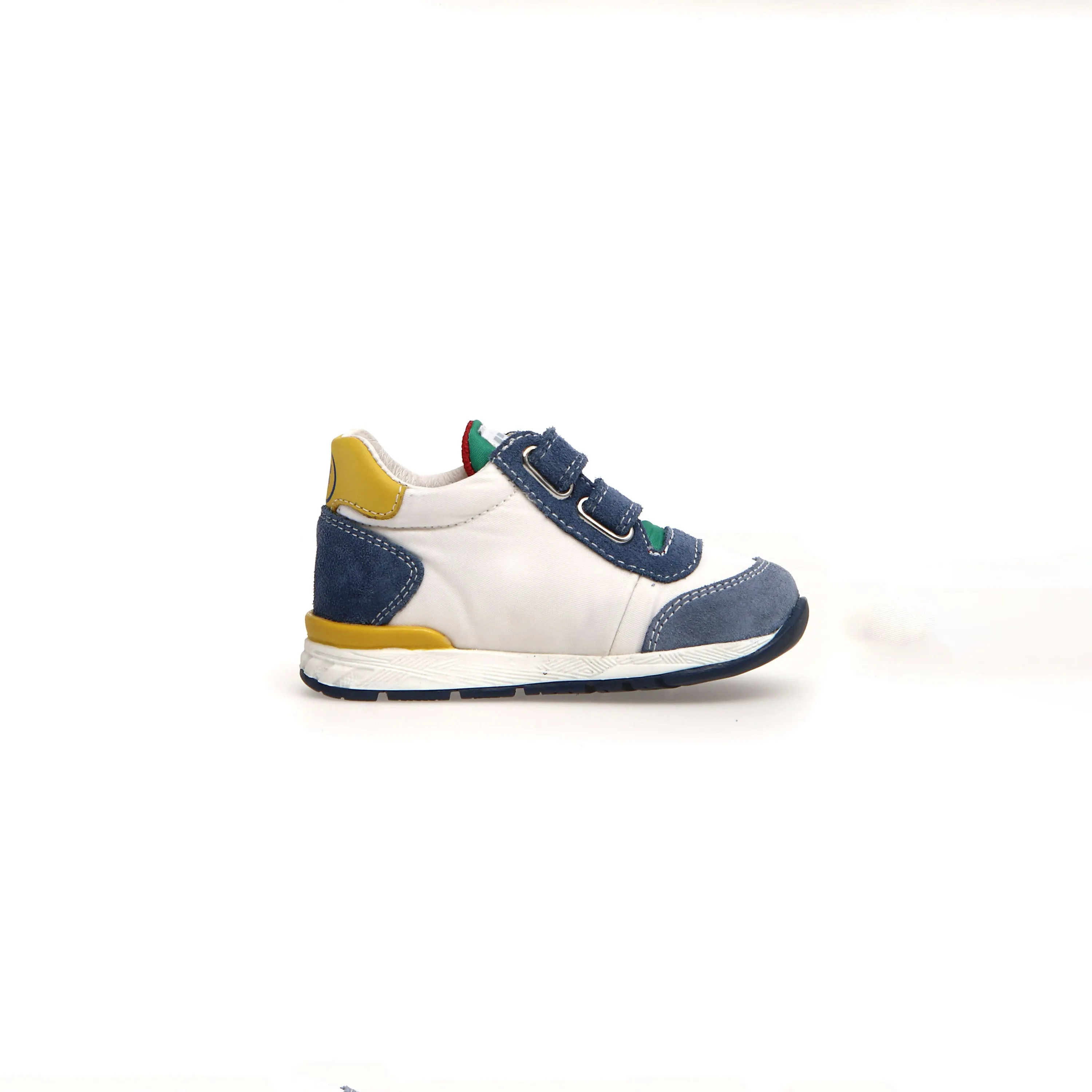 FALCOTTO - New Ferdi Boys White and Blue Suede Star Sneakers