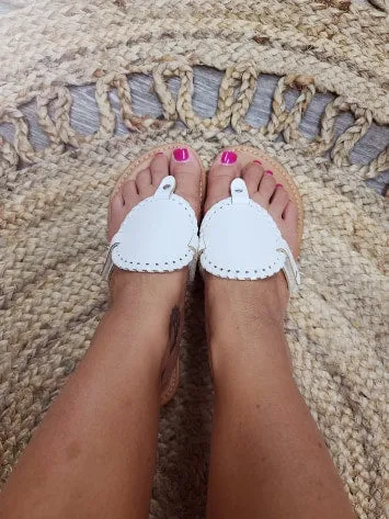 For the Love of White Disc Sandals