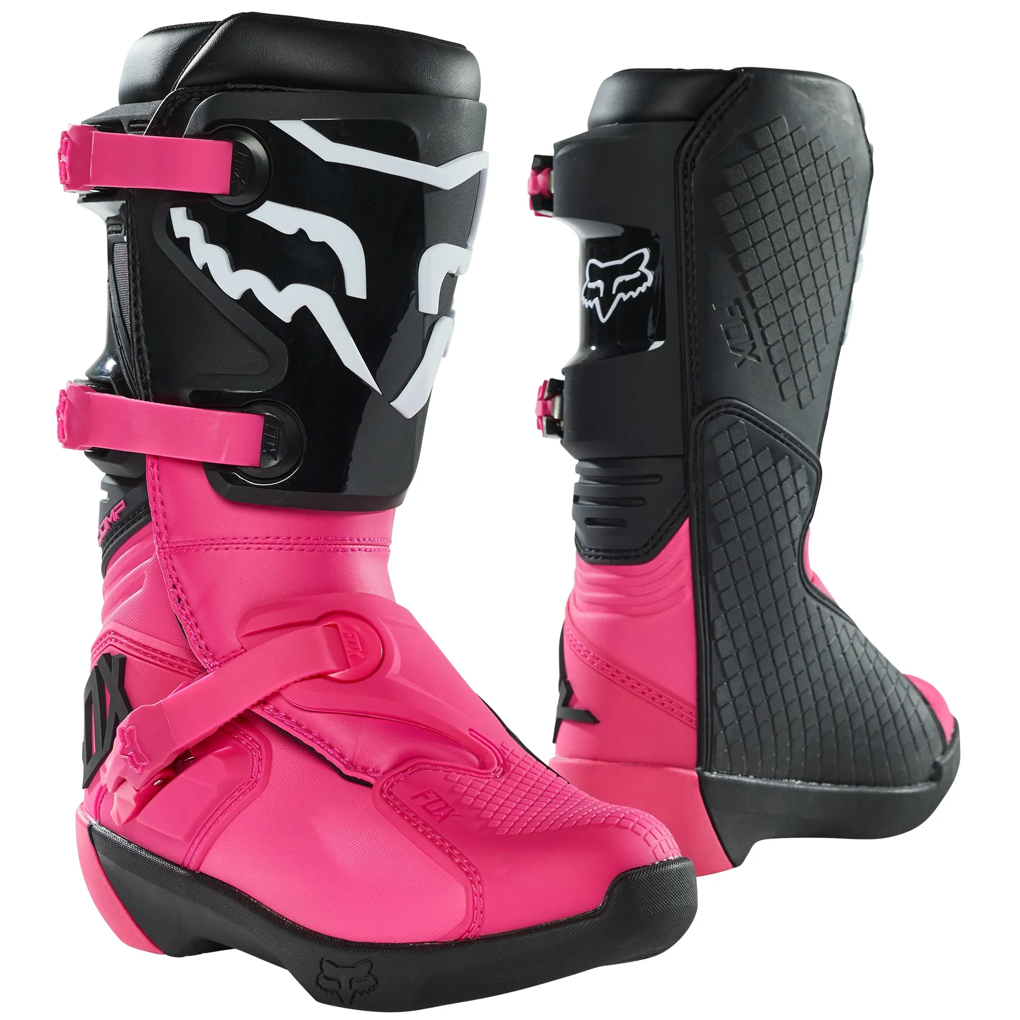 Fox Racing  Youth Comp Buckle Motocross Boots Black Pink Offroad MotoX Comfort