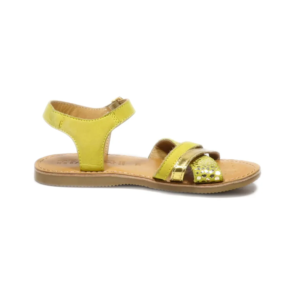 Geox J Sandal Eolie Flat Sandals Leather Yellow Colour For Kids