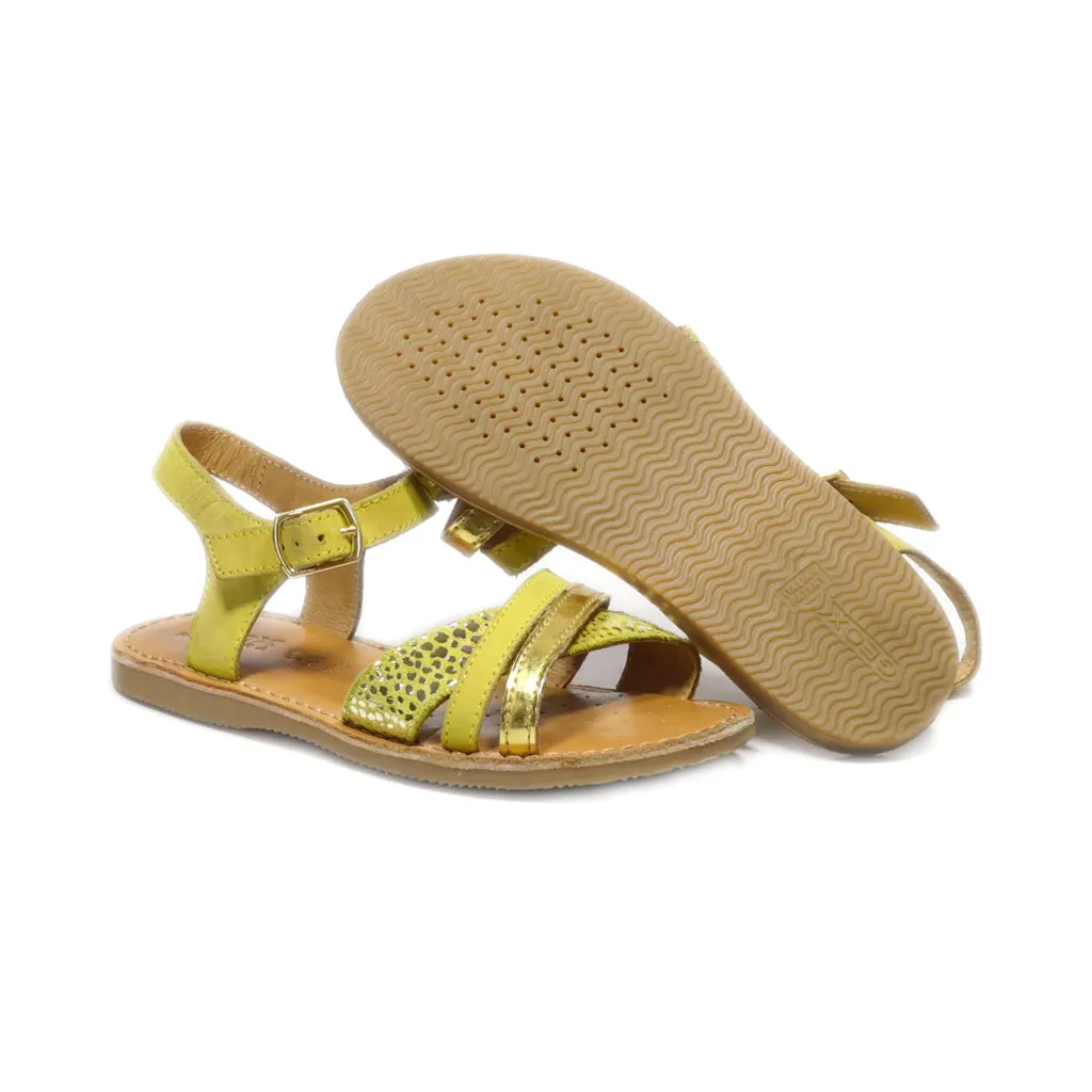 Geox J Sandal Eolie Flat Sandals Leather Yellow Colour For Kids