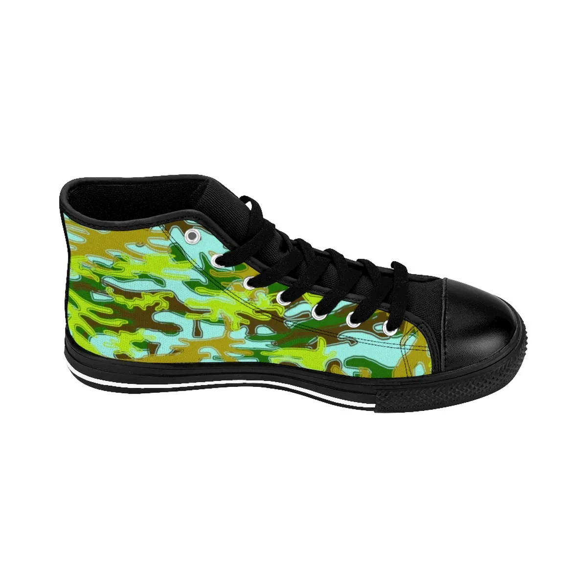 Green Camo Men's Low Tops, Camouflage Army Military Print Men's High-top Sneakers Tennis Shoes