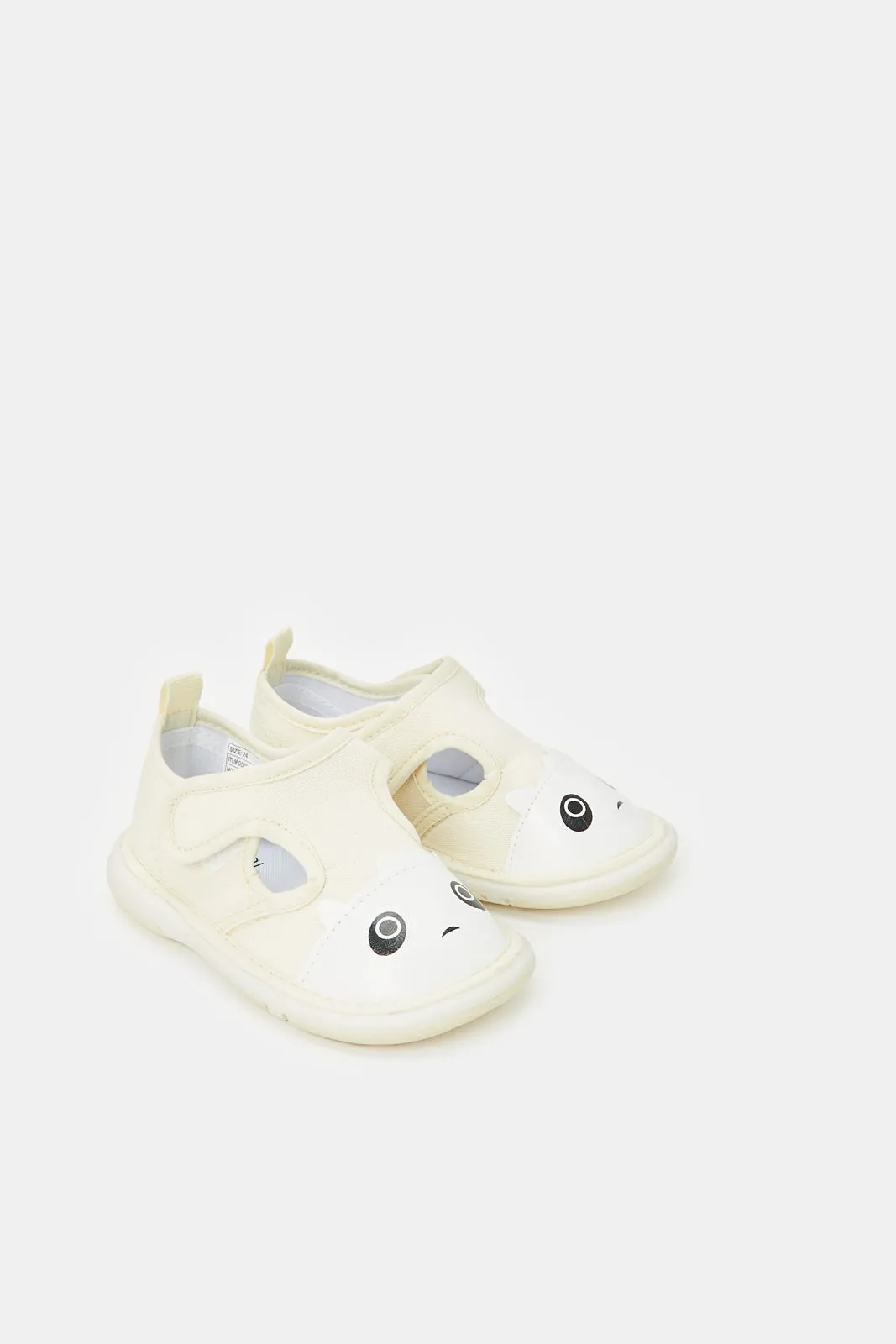 Infant Boys Beige Panda Pump