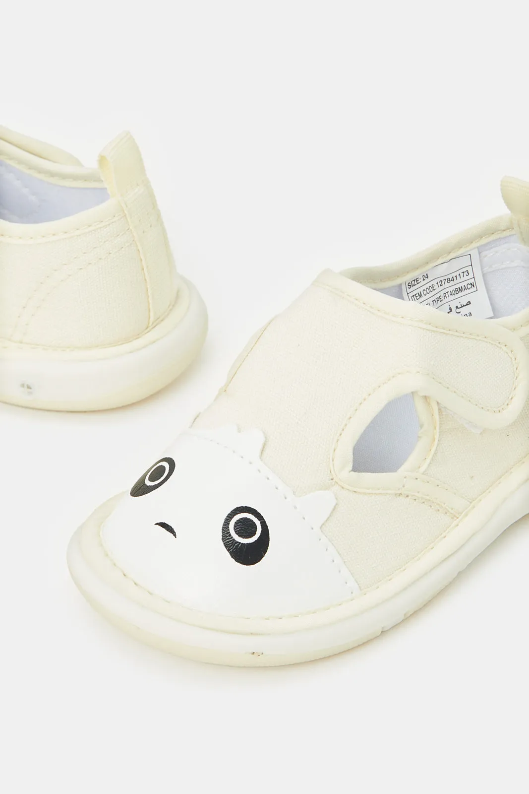 Infant Boys Beige Panda Pump