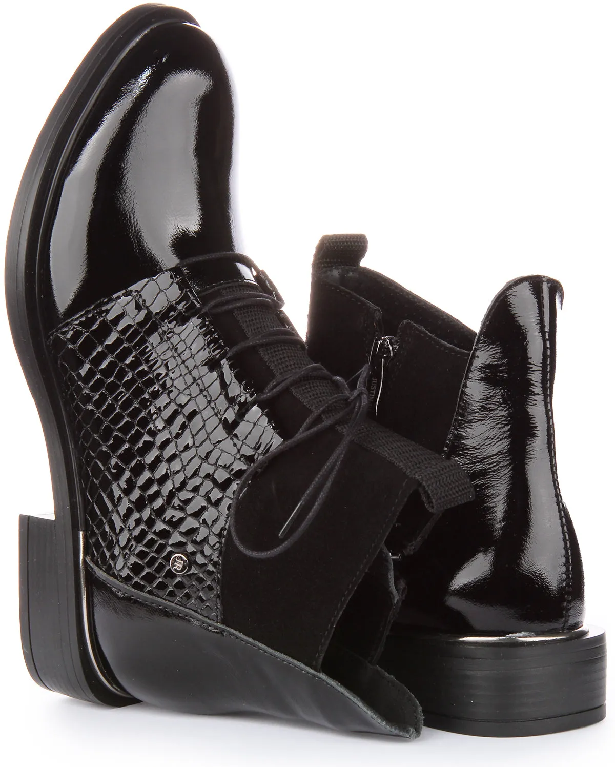 Justinreess England Mylah In Black Patent For Women