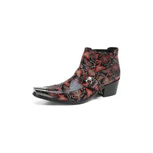 Luxe Exotica Leather Ankle Boots