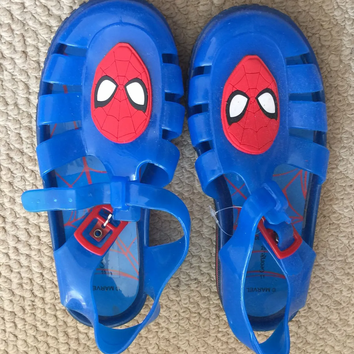 Marvel Spiderman Cobalt Blue Younger Boys Jelly Sandals