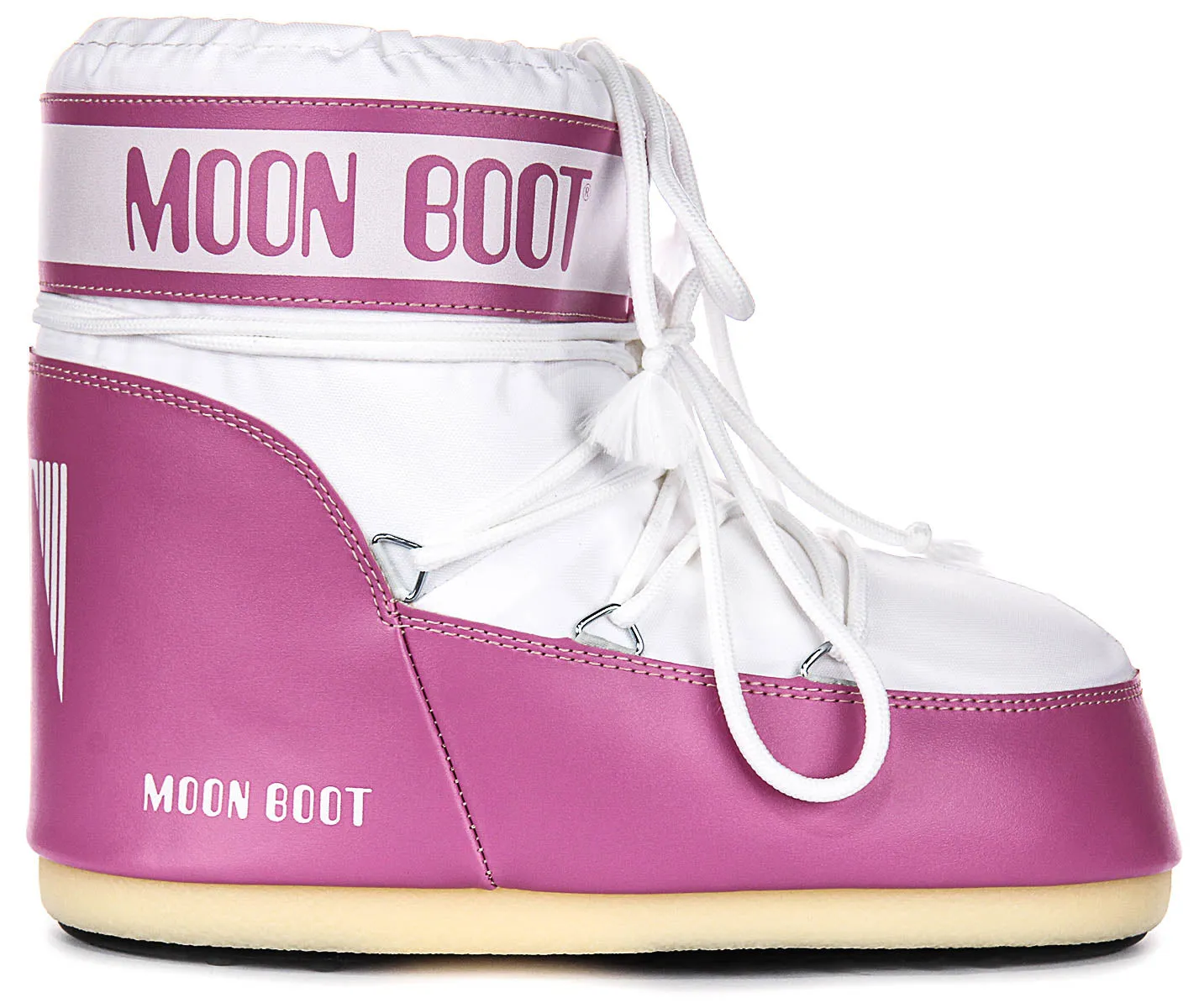 Moon Boot Icon Low Nylon In Pink White For Women