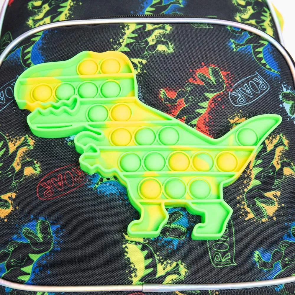 (NET) Dinosaur Design School Bags for Boys With Lunch Bags Set Of 3 Pcs