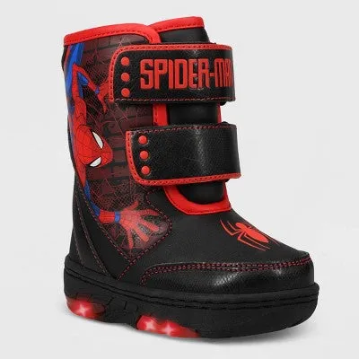 New - Marvel Toddler Boys' Spider-Man Winter Boots - Red/Black 10T