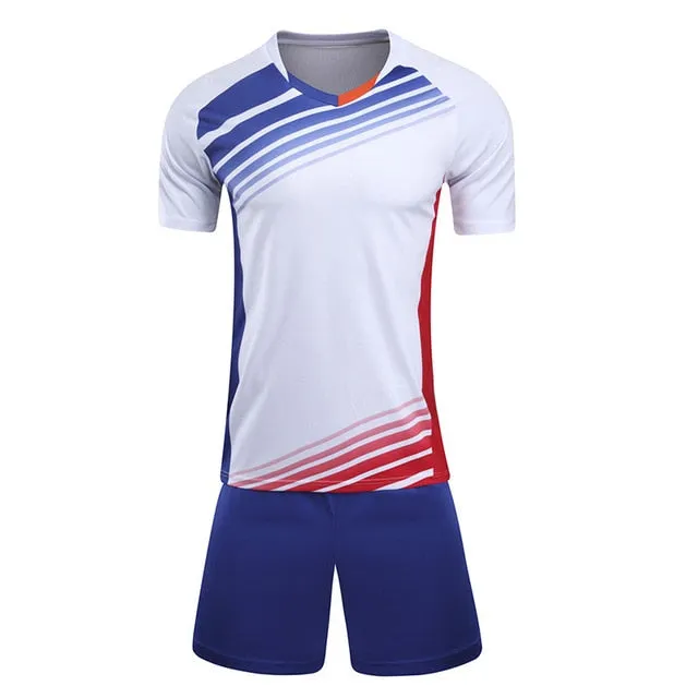 New Style survetement football jerseys team sport kit mens soccer jersey set uniforms shirts shorts maillot de foot custom print