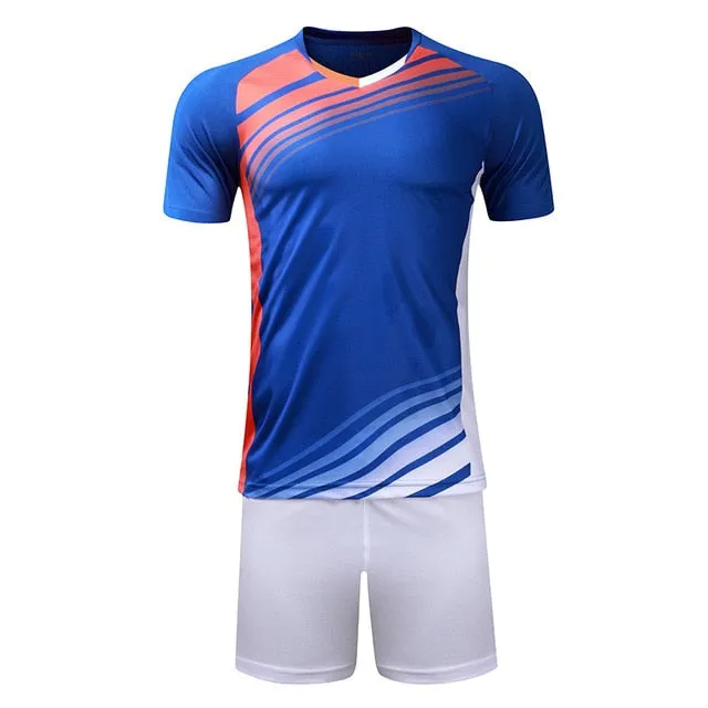 New Style survetement football jerseys team sport kit mens soccer jersey set uniforms shirts shorts maillot de foot custom print