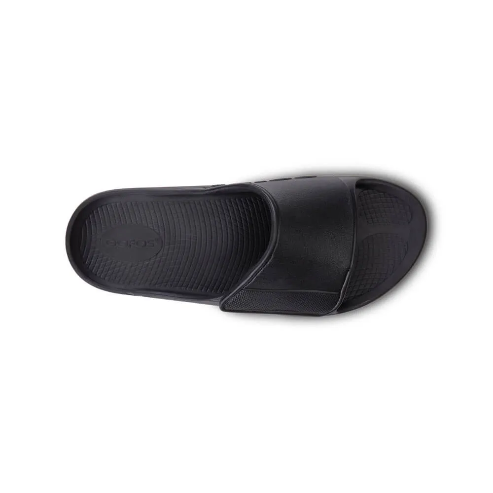 Oofos Men's Ooah Sport Flex Slide Sandals - Black Matte