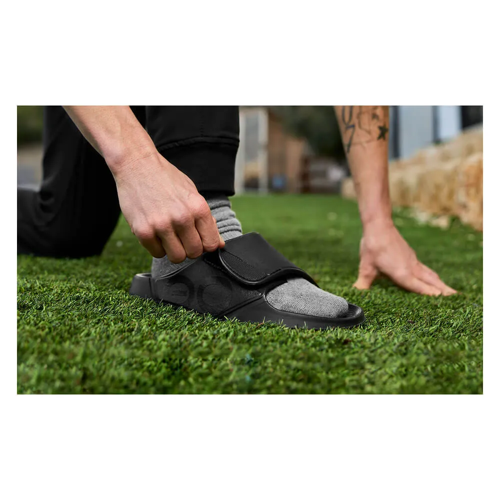 Oofos Men's Ooah Sport Flex Slide Sandals - Black Matte