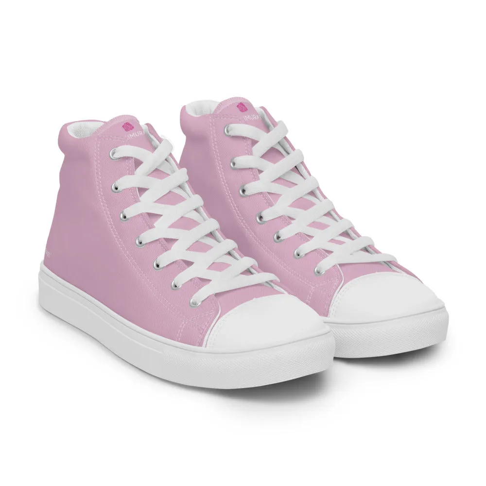 Pale Pink Men's Sneakers, Best Designer Solid Color Designer Premium Tennis Shoes For Men