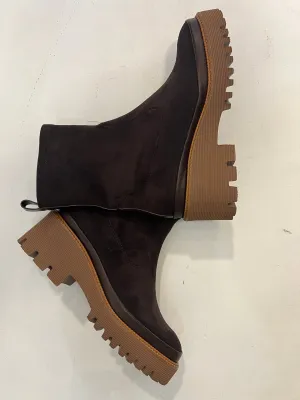 Pons Quintana Chocolate Stretch Suede Ankle Boot