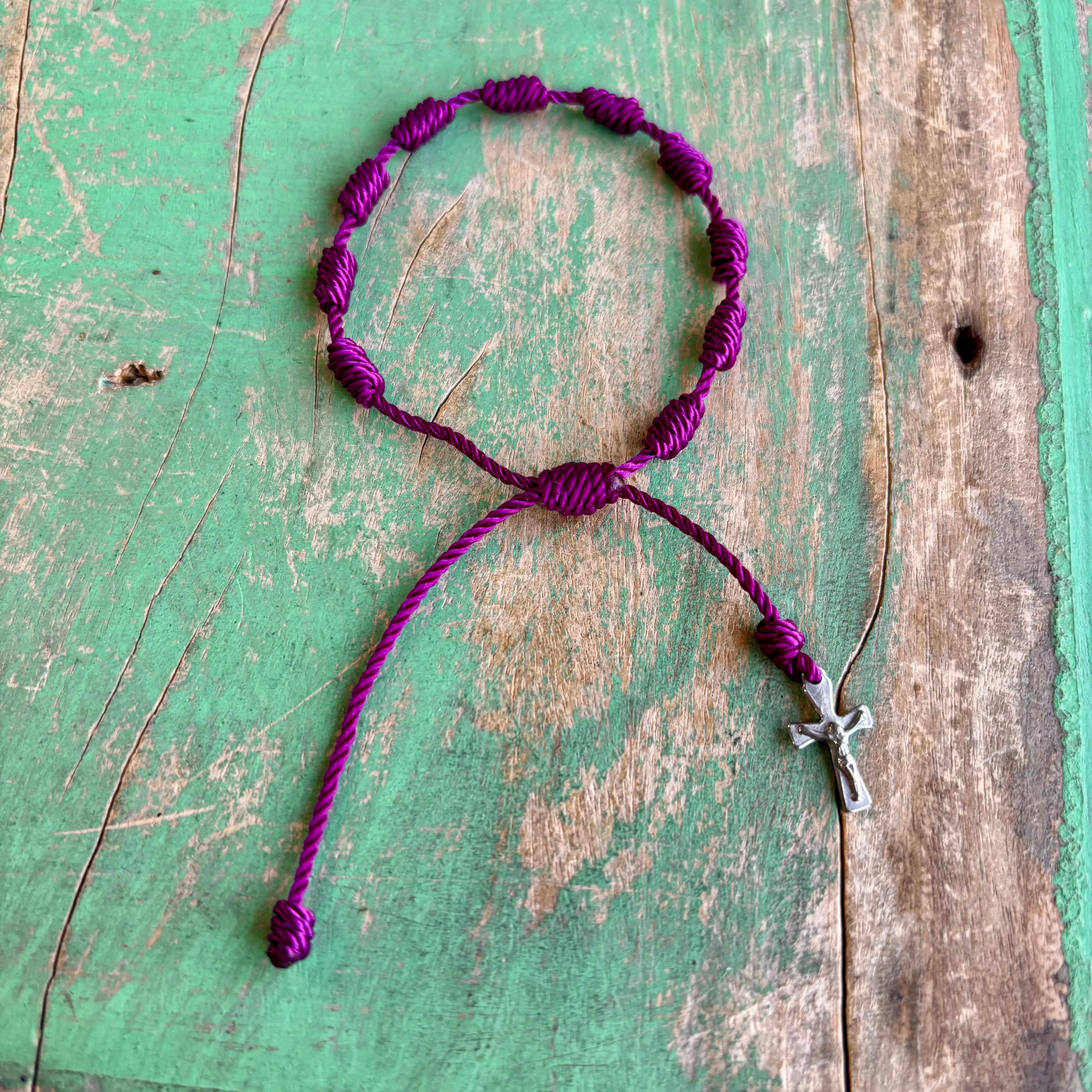 Purple Rosary Cord Bracelets