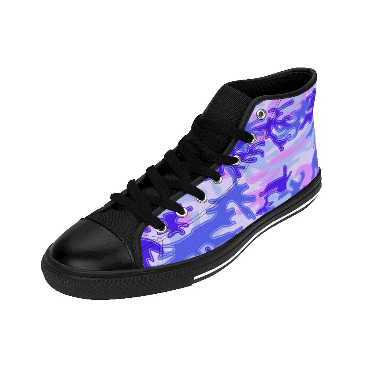 Purple Violet Camo Men's Sneakers, Camouflage Army Military High-top Fashion Tennis Shoes