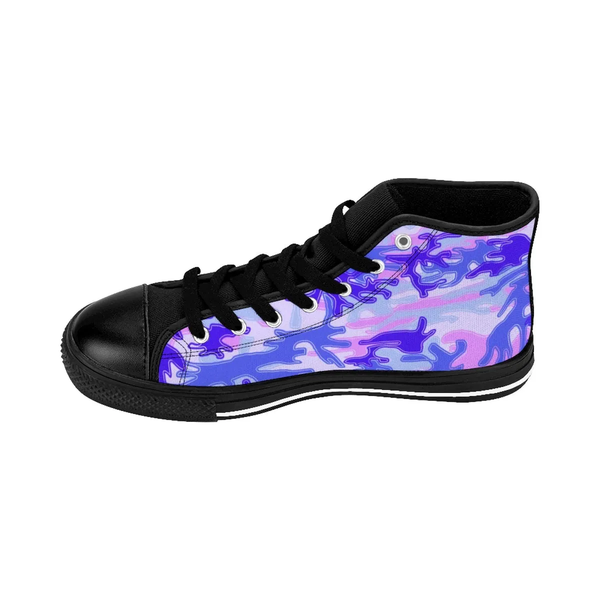 Purple Violet Camo Men's Sneakers, Camouflage Army Military High-top Fashion Tennis Shoes