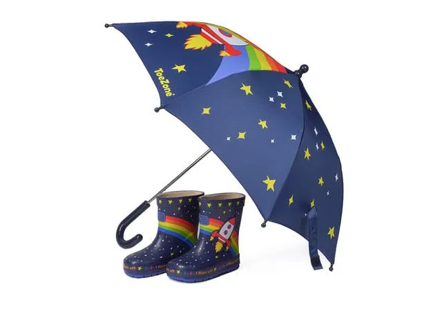 QUINN - Space Themed Rocket Rain Boots