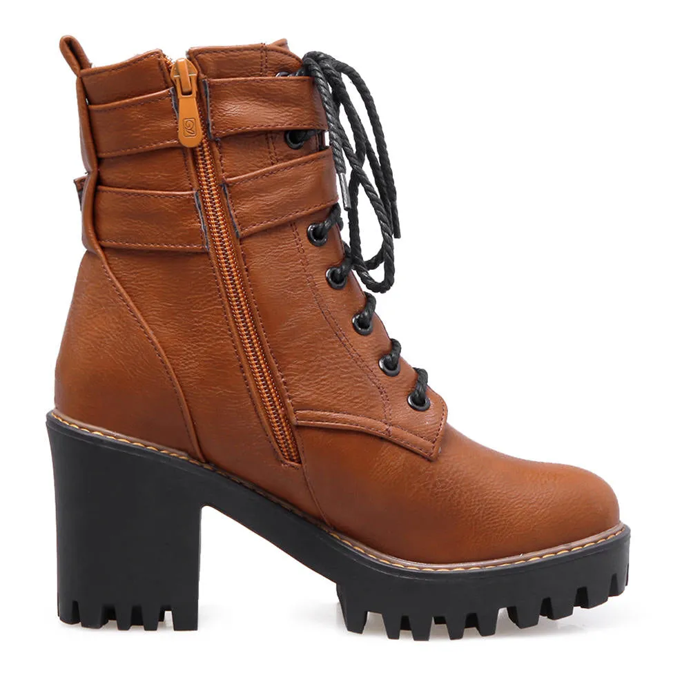 winter Ankle square heels Boots