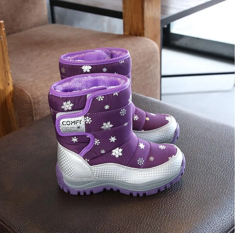 Winter Warm Skiing Shoes Kids Boots Waterproof Children's Shoes Girls Boys Kids Boots